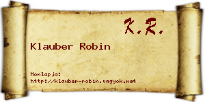Klauber Robin névjegykártya